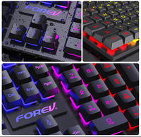 Clavier de jeu filaire ergonomique à 104 touches avec interface USB, rétroéclairage rvb, pour PC, ordinateur portable, langues russe et espagnol