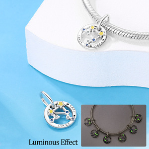 S925 sterling <b>silver</b> 12 constellations <b>charm</b> exquisite Sagittarius DIY bracelet necklace jewelry cross-border hot sales - Product Image 2