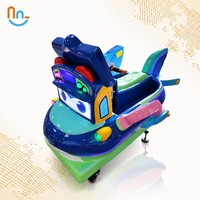 Joy2fun Nouvelle Machine de Jeu de Parc d'Attractions pour Enfants, Manège Balançoire en Forme de Dirigeable de Dessin Animé, Lumineuse à LED, à Monnayeur, Voiture à Bascule pour Enfants