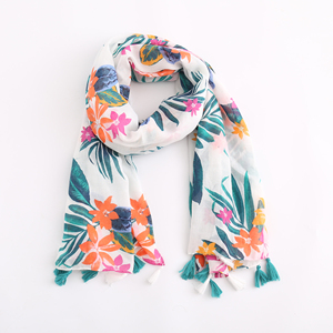 2019 más nuevo de señora de la <span class=keywords><strong>moda</strong></span> de Primavera Verano de impresión hermosa flor de gran tamaño bufanda niña playa chal bufanda - Product Image 4