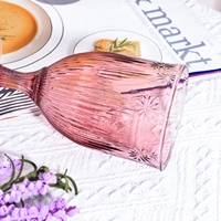 Verre à eau Samyo 330 ml, design vintage personnalisé avec motif de feux d'artifice, couleur rose, pour restaurant, vente en gros