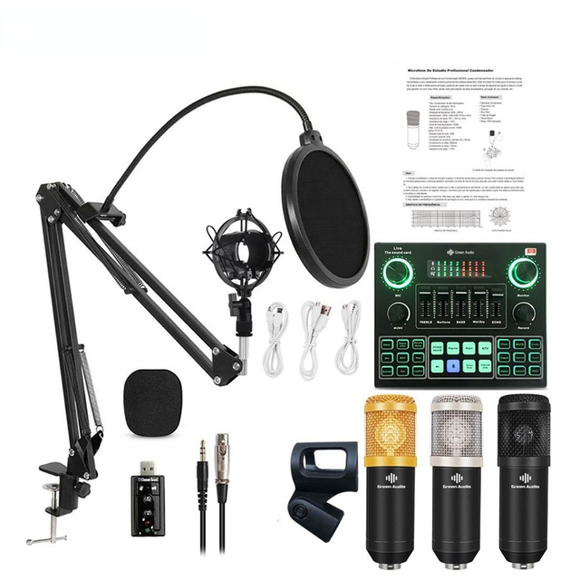 GAX V9 Live Broadcast Condenser Microphone BT- Mixer Audio Sound Card Recording K Song Game Computer PC Phone streaming