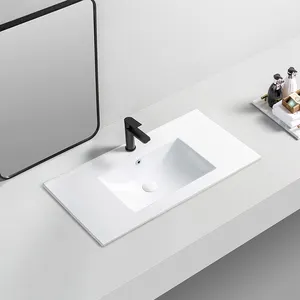 Hotel Bathroom Vanity Sink Hands Washing Basin Rectangular Porcelain Cabinet Basins European Undermount Ceramic Sink