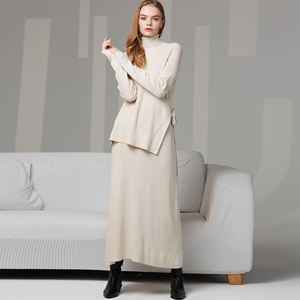 Abito lungo maglione lavorato a maglia abiti lavorati a maglia 20ALW436 moda classica collo alto manica lunga <span class=keywords><strong>donna</strong></span> abiti Casual <span class=keywords><strong>abbigliamento</strong></span> <span class=keywords><strong>donna</strong></span> - Product Image 2