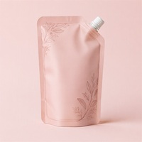 Pochette souple PE recyclable avec bec verseur, logo personnalisé, pour shampoing, après-shampoing, gel douche, recharge, emballage cosmétique liquide anti-fuite, format stand-up