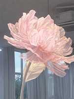 Bunga Raksasa Pink Buatan Tangan dari Kain, Dekorasi Bunga Raksasa untuk Dekorasi Pernikahan, Acara, dan Stand Bunga Dekoratif