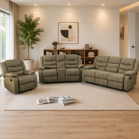 Canapé sectionnel inclinable de luxe en cuir PU pliable 321 pour villa, appartement, home cinéma
