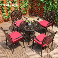 Ensemble de meubles de jardin en aluminium moulé, résistant aux intempéries, pour terrasse, patio, barbecue, café, table en métal, ensemble de salle à manger