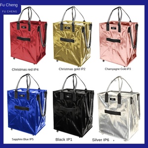 Chariot <span class=keywords><strong>de</strong></span> transport pliable et détachable, grande capacité, avec roues multidirectionnelles, tissé couleur unie, pour le shopping transfrontalier - Product Image 4
