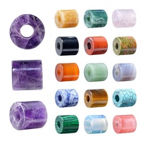 Perles cylindriques en cristal naturel de 16 mm, trou de 6 mm, accessoires DIY pour bracelets, colliers, vêtements, perles en agate à grand trou