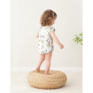 ชุดบอดี้สูทเด็กผู้หญิงแขนกุด แบรนด์ BambooBud ผลิตจากใยไผ่ ผ้าวิสโคสเนื้อนุ่ม แต่งระบาย  ไซส์ 0 เดือน-2 ปี - Product Image 4