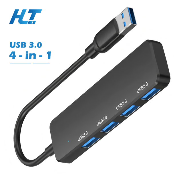 USB 3.0 4-Port 5Gbps High-Speed Hub Aluminum Alloy Expansion with Multi-OS Support for Laptop/PC/Desktop in Stock