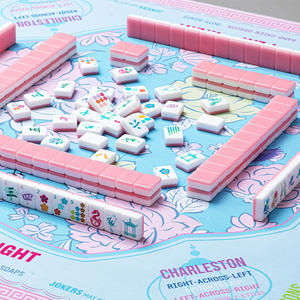 Tapis de <span class=keywords><strong>Mahjong</strong></span> Chinoiserie Classique à Motifs Floraux Verts, Pliable, 31,5x31,5 Pouces, avec Sac de Rangement Noir pour Cartes et Jeux - Product Image 6