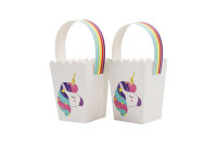 Boîte en papier avec poignée pour cadeaux et friandises sur le thème de la licorne, boîtes à pop-corn et bonbons pour fête d'anniversaire ou baby shower