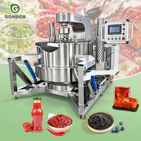 Machine à faire des sauces de 21 litres, couleur caramel, avec cuve de cuisson semi-automatique commerciale à agitation planétaire et fonction de raclage