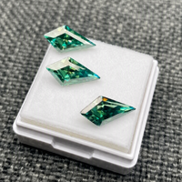 Pierres de Moissanite Taille Ciseaux, Couleurs Bleu Vert Teal, 1.0ct-1.5ct, VVS1, Certifiées GRA, Moissanite Colorée en Gros pour la Fabrication de Bijoux
