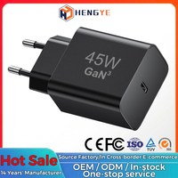 GaN3 Smart IC 45W PD Super Fast Mobile Phone Charging Type C USB C EU US UK Single c Port 45w Wall Charger