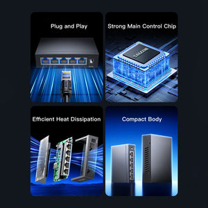 SAMZHE Commutateur Réseau Gigabit Complet 5 Ports 1000 Mbps avec Boîtier Métallique, Répartiteur et Extenseur de Réseau pour Entreprise, Dortoir et Surveillance - Product Image 3