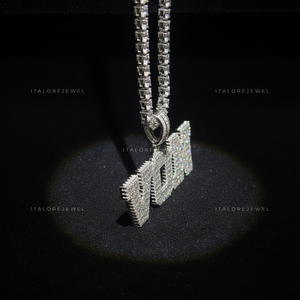 Colgante de Letra VON de Plata 925 Chapado en Oro con Moissanita, Joyería de Alfabeto, Regalo, Collar, Amuleto - Product Image 3