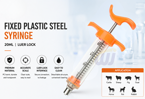 Jeringa Veterinaria WANJIA de 10 ml, Inyector Ajustable de Plástico TPX y Acero para Vacunación de Ganado, Ovejas y Aves de Corral - Product Image 3