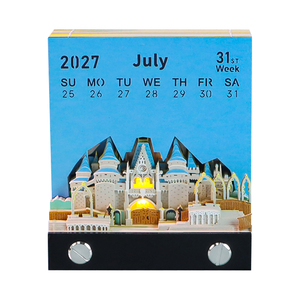Bloc de Notas 3D con Calendario 2027, Castillo de <span class=keywords><strong>Cenicienta</strong></span>, Arquitectura, Notas Adhesivas con Luz LED, Decoración Creativa para Escritorio, Manualidades de Papel, Regalo - Product Image 2
