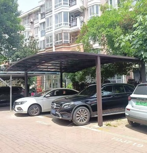 <span class=keywords><strong>Garage</strong></span> moderne de luxe en alliage d'aluminium avec toit arqué durable et imperméable, protection UV toutes saisons, abri de voiture extérieur - Product Image 3