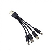 Kabel Splitter USB A ke 4 Tipe-C 30cm 20cm, PVC 4-in-1 Pengisian Cepat & Sinkronisasi Data, Kabel Multi 4 in 1 Tipe-C USB