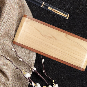Yonghui Solid Wood <b>Pen</b> Storage <b>Box</b> 160mmx63mmx22mm Two-Tone Splicing For General Packaging - Product Image 3