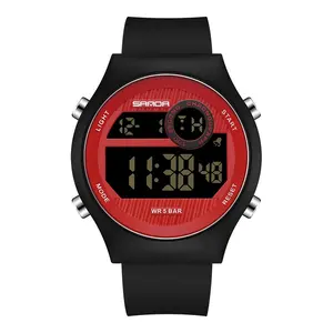 Роскошные спортивные мужские и женские цифровые наручные часы Sanda с хронографом и будильником, новинка 9013
