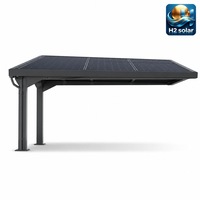 Abri solaire H2 en aluminium à cantilever latéral sans piliers centraux pour place de stationnement ouverte