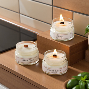 Cross-border wholesale of plant-based soybean wax scented <b>candles</b> for home and living room use, including glass <b>candles</b>. - Product Image 4