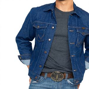 Chaquetas de mezclilla 100% algodón para hombre, casuales, de color sólido, clásicas, vintage, deslavadas, unisex, con logotipos personalizados. - Product Image 3