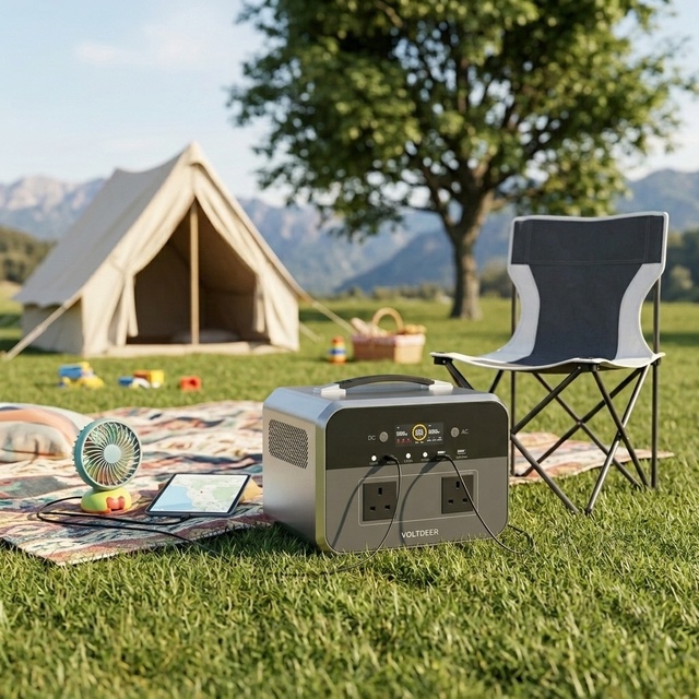 VOLTDEER Portable Power Station 1000W 1008Wh LiFePO4 Solar Generator for Outdoor Camping Emergency Backup Power