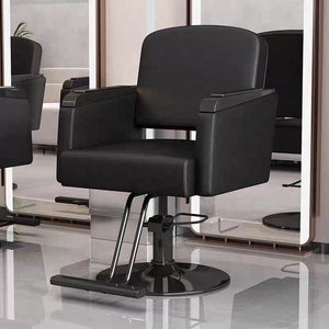 Silla de Barbero Contemporánea de Cuero PU Totalmente Negra, Venta Caliente 2026, Muebles al por Mayor para Barbería, Sala de Estar y Uso en Hoteles - Product Image 1