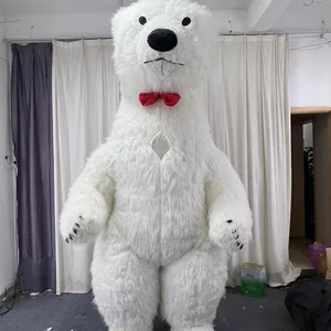 Costume d'ours polaire de Noël gonflable personnalisé pour la fête pour adulte