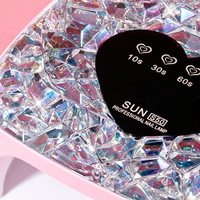 Lampe à ongles professionnelle BIN en forme de cœur avec strass étincelants, lampe UV LED portable Sun S50 pour le séchage des ongles, sécheuse à ongles