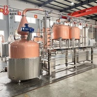 Alambic à reflux en cuivre Boben 1000L à double retort, équipement de distillation multi-combustibles pour rhum, vodka, gin, whisky, boissons, vin, CE