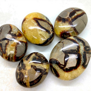 สินค้ามาใหม่ MIEN AGATE หินเซปตาร์เรียนธรรมชาติ รูปวงรี แกะสลักลายเงา หินปาล์มสโตนผิวเรียบ หินคลายกังวล ของตกแต่งบ้าน งานศิลปะ ของสะสม ขายส่ง - Product Image 1