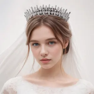 Hermosas tiaras y coronas de circonia cúbica de lujo para reina belleza fiesta de cumpleaños Boda nupcial