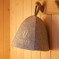 Gorro de Sauna de Fieltro Reciclado Ecológico Negro Mate, Venta al por Mayor, Logotipo Personalizado, Directo de Fábrica, Gorro para Baño de Vapor y Spa