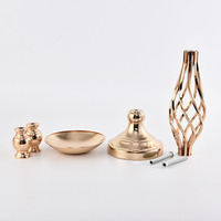 Photophore torsadé doré, pot de fleurs de table, marqueur d'allée plaqué or européen pour décoration de mariage et de fête