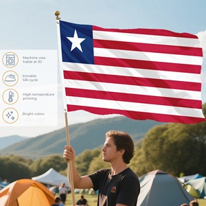 Banderas de Pared de Poliéster de Doble Cara para Publicidad, 3x5 Pies, Bandera Personalizada de Liberia, Bandera Nacional de Liberia, Bandera de la Estrella Solitaria de Liberia - Product Image 5