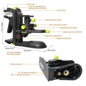 Huepar Fine-tuning soporte nivel láser adaptador multifuncional magnético Base pivotante con Clip ajustable 360 ajustable herramienta - Product Image 2