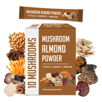 Mélange de poudre de champignons bio 10-en-1 personnalisé OEM : Amande, Chaga, Reishi – Complément cérébral