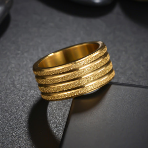 Anillos de Hombre de Acero Inoxidable, Anillo de Acero Inoxidable de 10 mm de Ancho, Resistente al Deslustre, Anillo Esmerilado para Hombre - Product Image 3