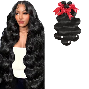 Extensiones de Cabello Humano Ondulado Natural Negro con Doble Trama, Suaves y Voluminosas, Puntas Completas para Negocios de Peluquería - Product Image 1