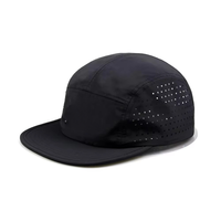 Casquettes de sport pour hommes en nylon imperméable perforé découpé au laser, à 5 panneaux, pour la course rapide en extérieur
