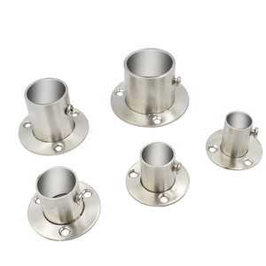 Support de tringle de penderie en acier inoxydable 304 épaissi, fixation murale pour tube rond, quincaillerie de séchage de vêtements - Product Image 2