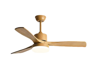 Ventilatore da Soffitto in Metallo Effetto Legno con Luce, 3 Pale, Silenzioso, Moderno, <span class=keywords><strong>LED</strong></span>, Telecomando, Motore DC, Dimmerabile per Camera da Letto, Soggiorno, Sala da Pranzo - Product Image 1