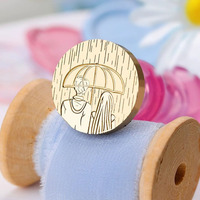 Kepala Stempel Segel Lilin Seri Torn Edge Intimacy Asli, Kepala Stempel Segel Kuningan untuk Undangan Pernikahan, Amplop Jurnal DIY